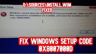 How to Fix Windows 10 D:\Sources\install.wim 0x8007000D install.wim (SOLVED)