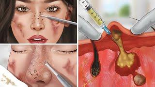 ASMR make up face and treatment facial pores, sebum.