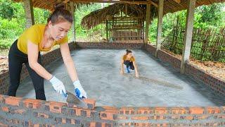 Pour Concrete Floors And Building Brick Walls Around The Chicken Farm - My Farm / Đào
