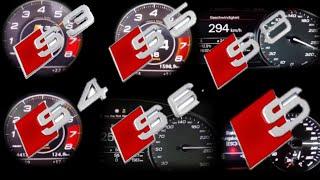 Audi s5 vs audi s3 vs audi s4 vs audi s6 vs audi s8+ vs audi s1 max speed