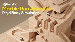 3D Wooden MARBLE RUN | Blender Physics Simulation