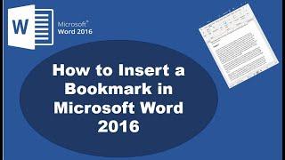 How to insert bookmark in Word 2016?