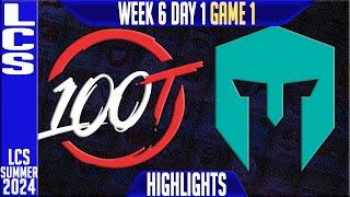 100 vs IMT Highlights Game 1 | LCS W6D1 Summer 2024 | 100 Thieves vs Immortals Week 6 Day 1