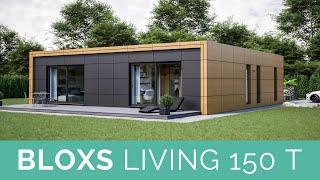 BLOXS LIVING 150 T - Superlativ Modulhaus mit großzügigem Wohn-Ess-Bereich und zwei Schlafzimmern