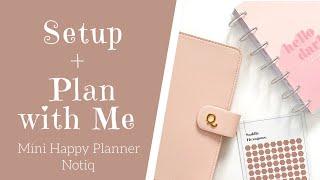 SETUP + PLAN WITH ME | Mini Happy Planner Dashboard Layout | Notiq Ella Rose Notebook Cover