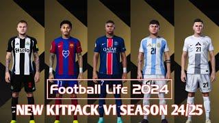 NEW MEGA KITPACK V1 SEASON 2024-25 - PES 2021 & FOOTBALL LIFE - PES MOD