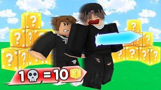 1 KILL = 10 LUCKY BLOCKS.. (Roblox Bedwars)