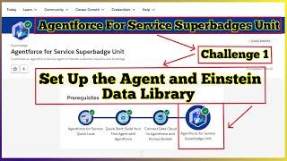 Set Up the Agent and Einstein Data Library | Agentforce for Service Superbadge Unit | Challenge 1