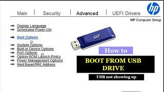 How to boot the system from USB flash drive - HP