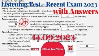 IELTS Listening Actual Test 2023 with Answers | 14.09.2023