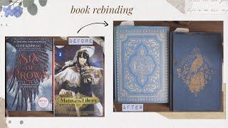 paperback to antique hardcover // book rebinding