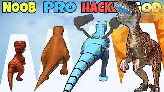 NOOB vs PRO vs HACKER vs GOD in Jurassic Dino Run Game - All Levels