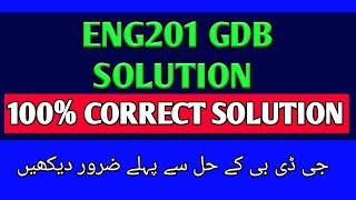 ENG201 GDB SOLUTION fall  2021 | eng201 gdb solution 2021| 100% correct by Ali Ahmad