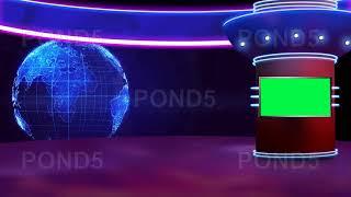 News TV Studio Set 317- Virtual Green Screen Background Loop