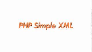 PHP Simple XML