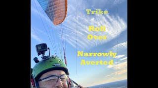 Paramotor Trike Near Roll Over - Castering Nose Wheel Helps Avert Disaster.