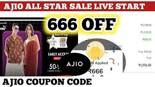 ajio all star sale Live start || ajio coupon code || 666 off new code