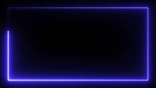 No Copyright Royalty Free Blue Neon Lights Frame Seamless Loop || Creative Valley