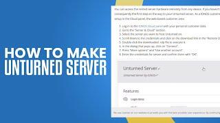 How To Make Unturned Server (2023) Easy Tutorial