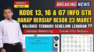 Kode 13, 16, 07 Harap Bersiap Mulai Besok !! Validasi INFO GTK Terbaru Pencairan TPG TW 1