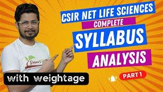 CSIR NET life science syllabus analysis part 1 | Complete syllabus weightage with important topics