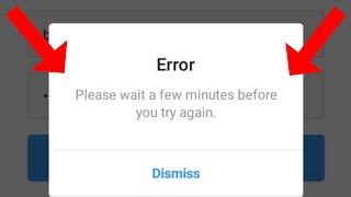Fix please wait a few minutes before you try again instagram login error | Problem Solved