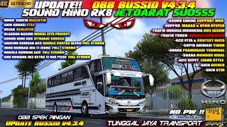 UPDATE !! OBB BUSSID V4.3.4 TERBARU SOUND HINO RK8 JET DARAT SUOSSS RUNTEXT MATA GRAFIK ETS2