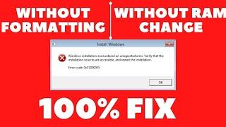 How to Fix Windows Installation Encountered an Unexpected Error // Error Code 0X0000005