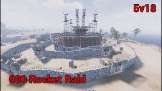 Unbelievable 5v18 Raid Defense ( 600 Rockets ) - Rust Console Edition