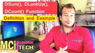 Ms access function-Dlookup,Dsum,DCount Function