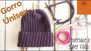 Gorro Unisex y Reversible, súper fácil, tejido en dos agujas (para toda la familia) - Soy Woolly