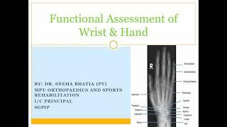 Functional Assessment of Wrist and Hand