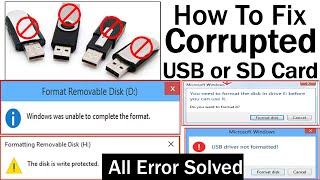 How To FIX/Repair A Corrupted USB Flash Drive or SD Card by cmd cammand | usb errors fix