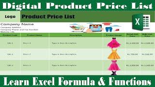 #188-How to make digital price list in Excel (Step by Step) (2021)