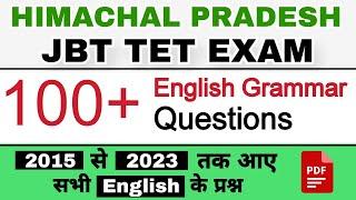 HP JBT TET EXAM | All English Questions | 2015 - 2023 | hpexamaffairs