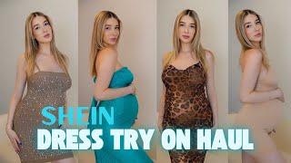 [4K] SHEIN Dress Try On Haul - 7 months pregnant!