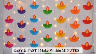 EASY & FAST NEW Diwali Decoration Ideas | Diwali 2023 | Diya Decoration Ideas With Paper & Lights