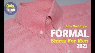 Men's Formal Shirt & Dress Shirt 2021 | Vintage Style Plain Colour Button-Down Shirt