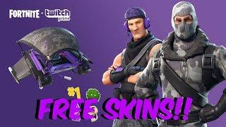 Fortnite Battle Royale - **NEW FREE SKINS** TWITCH PRIME SKINS!! - THE SUB COMMANDER!!