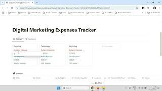 Digital Marketing Expenses Tracker | How to use @Notion to keep track of Digital Marketing Expenses