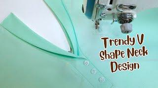 Trendy V Shape Neck Design | Mastering the Art of Women's V Neck Design Patterns for Dresses A18