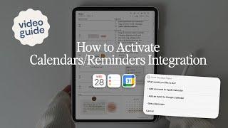 How to Activate Calendars & Reminders Integration | 2024 Good Mondays Paper Digital Planner 