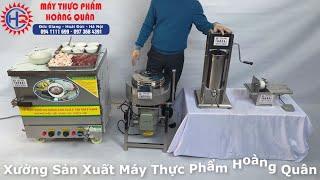 TRỌN BỘ MÁY LÀM XÚC XÍCH 4KG CHO HỘ KINH DOANH ( MÁY XAY + MÁY NHỒI + MÁY CUỘN + MÁY HẤP)