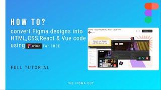 Figma to Code using Anima | Figma Tutorial