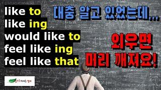 C-21 미묘한 쓰임새 like to /like ing / would like to/ feel like ing/ feel like that 걸이걸로 진짜 종결!