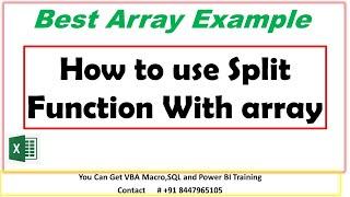 Array Function in VBA with Split Function | How to use VBA Array | Array Examples
