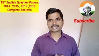 TET Previous English Question Papers 2014 -2015-2017-2018 Complete Analysis-Only English Methodology