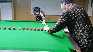 My 15 year old student Wu Yize warming up before training with a quick fire 147 in the lineup