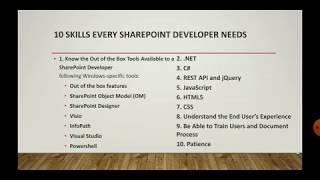 SharePoint Developer salary and skill required in details.