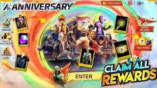 7th Anniversary Event Free Rewards  | Ob 45 Update Free Fire| Free Fire New Event | Ff New Event